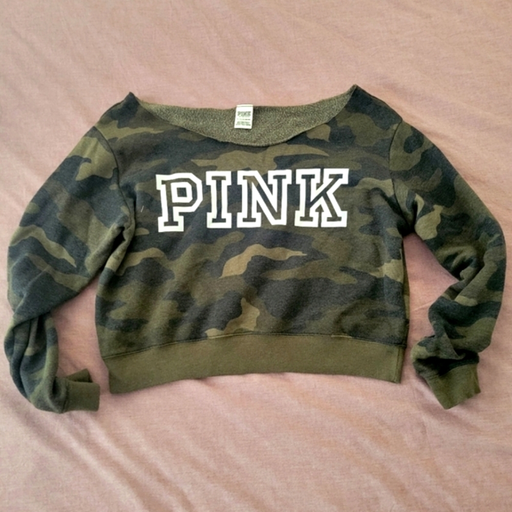 PINK  Off Shoulder Sweatshirt